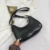 2024 Novo Estilo Casual Cor Sólida Simples Portátil Ombro Axila Crossbody Crescente Bolsa Moda Commuter Bolsa de Mão Bolsa Feminina