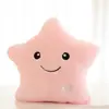 Juguete de peluche almohada de estrella luminosa decoración romántica de estrella de cinco puntas regalo de cumpleaños para niña una generación de pelo