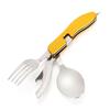 Cuchillo plegable para acampar Aotu, tenedor y cuchara, vajilla multifuncional de acero inoxidable para exteriores, venta al por mayor transfronteriza AT6386