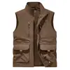 Chaleco para Hombre de Bolsillos Múltiples para Exteriores de Secado Rápido Nuevo Primavera y Otoño Casual Transpirable Delgado Chaleco de Pesca Gilet