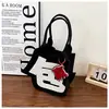 Bolsa de Feltro com Texto Criativo, Bolsa Divertida de Grande Capacidade, Bolsa Tote para o Trabalho, Bolsa para Provas, Bolsa de Ombro para Estudantes