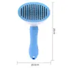 Pente autolimpante de um toque para cães e gatos, pente de agulhas autolimpante desembaraçador para animais de estimação de pelo longo, pente removedor automático de pelos