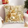 Capa de Almofada de Natal Transfronteiriça da Amazon Capa de Almofada Estampada com Árvore de Natal Alce Boneco de Neve Capa de Almofada para Decoração de Casa