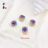 Accesorios Pequeños Tradicionales de Esmalte, Cuentas de Cloisonné Azul Quemado, Cuentas Espaciadoras DIY para Accesorios de Tejido de Collares y Pulseras