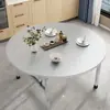 Mesa Dobrável de Aço Inoxidável Extra Grossa, Mesa Portátil para Churrasco, Mesa para Barraca ao Ar Livre, Mesa Redonda Pequena Simples para Feira Noturna Comercial