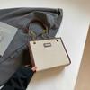 Bolso de mano de gran capacidad para mujer, bolso de lona de color contrastante, moderno, para uso diario, para ir al trabajo o al trabajo, bandolera de hombro, 2025