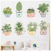 Pegatinas de pared con forma de maceta, diseño de gato, decorativas, para sofá, dormitorio, fondo, autoadhesivas, pequeñas y frescas.