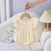 25 verão novas roupas de bebê bolinhas manga voadora macacão de bebê menina roupas de bebê finas