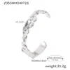 Pulsera Asimétrica de Acero Inoxidable Martillado con Patrón de Ola, Abierta, Personalizable, Chapada en Oro de 18 Quilates, de Venta Caliente Europea y Americana, para Mujer