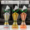 Bádminton Tenis Metal Cristal Resina Chapado en Oro Trofeo Personalizado Oro y Plata Bronce Juegos Competición Deportiva
