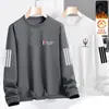 Sudadera para hombre 2025 otoño estilo americano holgada manga larga cuello redondo forrada de polar ropa deportiva pullover moderna chaqueta pesada versátil