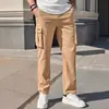 2026 Transfronterizos Verano Hombres Únicos Estilo Americano Versátiles Pantalones con Cordón Color Sólido Casual Modernos Cómodos Pantalones Cargo En Stock