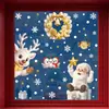 Decoraciones Navideñas Ciervo Dorado Muñeco de Nieve Pegatinas Electrostáticas Suministros para Fiesta Navideña Guirnalda Cálida de Iglú Pegatinas para Ventana