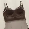Novo sutiã-camisola estilo colete outono/inverno estilo francês com bojo embutido, comprimento médio, lindo design nas costas, lingerie feminina transfronteiriça
