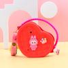 Moda Pêssego Coração Caverna Bolsa Pequena Amor Crossbody Bolsa de Armazenamento Portátil Bolsa de Moedas de Silicone Cosmético