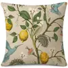 26 Funda de Almohada de Flores para Primavera y Verano de Amazon Transfronteriza Funda de Cojín con Estampado de Flores Pájaro Limón Funda de Almohada Decorativa para Sofá de Sala de Estar