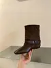 Encuentro Primero Temporada Botas Delgadas Botines Cortos para Mujer 2026 Otoño/Invierno Nuevo Estilo Botas Cónicas Maillard Botas Martin Botas Individuales