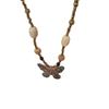 Collar de cuentas de mariposa estilo chino retro de madera y mariposa para mujer, cadena de clavícula de estilo étnico de lujo ligero y de alta gama.