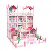 Casa de Bonecas DIY Transfronteiriça da Amazon Castelo de Montagem Princesa Villa de Brinquedo para Brincar de Faz de Conta Meninas