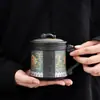 Juego de Té de Cerámica para Personas Mayores Ciudad Prohibida Wenchuang Juego de Té Traje Taza de Té de Oficina Día del Padre Cumpleaños Ceremonia de Acompañamiento