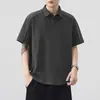 Ropa para Hombre Xintang 2026 Verano Nueva Camisa Polo para Hombre con Cuello de Solapa, Manga Corta, Delgado, Marca de Moda, Camisa Polo de Manga Tres Cuartos