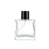 Botellas de Vidrio para Perfume Cuadradas Planas de Color Spray en Stock 50ml 100ml Botellas de Spray Cosmético de Color Degradado Botellas de Vidrio para Perfume