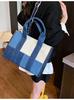 Bolso de Mezclilla con Bloques de Color Transfronterizo para Mujer, Gran Capacidad, Nuevo Bolso Cruzado de Verano 2026, Bolso de Mano Casual, Bolso Tote