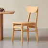 Cadeira com Encosto Moderno Cadeira Borboleta Nórdica Cadeira de Jantar Simples em Madeira Maciça Cadeira de Jantar Doméstica em Madeira de Borracha Banco de Madeira Maciça para Restaurante