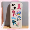 Insignia Metálica Rosa y Azul con Cinta de Lazo, Pegatina para Teléfono, Broche de Concienciación sobre el Cáncer de Mama, Regalo de Caridad en Stock