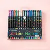 Caneta Marcadora Glitter Ponta Preta Ponta Macia Modelo Novo Transfronteiriça para Crianças e Estudantes, Desenho Artístico, Marca-Texto Feito à Mão, Graffiti no Atacado