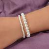 Venta caliente transfronteriza Pulsera brazalete de ABS con perla de imitación brillante para mujer 4/8MM doble capa perla artificial joyería de mano al por mayor