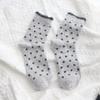 Calcetines de Lana Nuevos de Otoño e Invierno 2023, Gruesos, Suaves y Cerosos, Calcetines de Media Caña de Lunares para Mujer, Lindo Estilo Japonés con Encaje de Volantes, Modernos