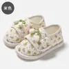 Zapatos Florales para Maternidad Verano Mujeres Embarazadas Ligeros Transpirables Pantuflas Mujer Invierno Tacón Cerrado Interior Hogar Piso Hogar Pantuflas de Algodón