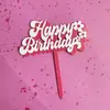 Estilo INS Corea del Sur Tarjeta de inserción para pastel de margarita Doble inserción acrílica para pastel Color dopamina Decoración para pastel