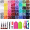 Atacado best-seller transfronteiriço 48 cores 60 cores strass de fundo plano 15 grades 40 grades conjunto de strass de resina strass AB acessórios de decoração para nail art