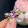 Anillo de moda divertido con forma de cangrejo, color Alexander, piedra, apertura ajustable para mujer, fábrica de cangrejos de moda, outlet