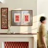 Nuevo tablero de mensajes magnético decorativo con marco de madera maciza estilo chino, con diseños tradicionales de corte de papel chino, adecuado para la decoración de interiores de salas de té, venta al por mayor desde la fábrica
