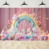 Fondo de Tela para Cumpleaños Infantil de Unicornio Transfronterizo Fiesta Banner de Comercio Exterior de Amazon Tela de Fondo para Fotografía Accesorios para Fotos