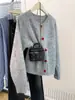 Cardigan de Malha Macia para Mulheres com Botões de Coração, Suéter Casual Preguiçoso Versátil para Outono e Inverno