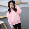 Suéter de terciopelo de visón para niñas, novedad de 2023, suéter de punto coreano con forro polar, camisa gruesa de base, suéter de cuello alto blanco
