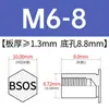 Tornillo remachable de acero inoxidable BSOS-M3/3.5M3/M3.5/M4/M5/M6-4 ~ 32 en stock venta directa