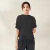 Suministro directo de fábrica de tops plisados de manga corta estilo Issey Miyake para mujer, de alta gama, corte holgado, color liso, casual, versátil, elegantes para el verano