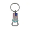 Promoção quente Chaveiro Bandeira do Dia da Independência Americana Pingente em formato de abridor de garrafa Pingente para bolsa de presente Chaveiro Venda por atacado