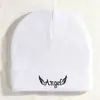 Gorro de punto acanalado con bordado de patrón de letras cruzadas para hombre y mujer, estilo callejero, personalidad, gorro pullover versátil, gorro de hip-hop moderno