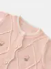 Cardigã de Malha para Meninas 2026 Primavera e Outono Novo Estilo Bordado Floral Casaco Suéter Pele Macia Amiga da Pele Elegante Top