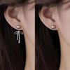 Pendientes de lazo de metal con perla para mujer, diseño de nicho, personalidad retro, combinables, modernos y elegantes.