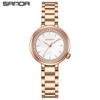 Relógio Feminino Sanda Tiktok Popular com Incrustação de Diamante, Relógio de Quartzo de Luxo de Nicho, À Prova d'Água, Relógio para Dropshipping