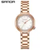 Sanda Venda Quente Relógio Feminino de Quartzo À Prova D'água Transmissão ao Vivo Popular Simples Pulseira de Couro Relógio de Pulso de Quartzo Fabricante Atacado