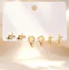 Novedades de Verano: Delicados Pendientes de Circonita Microincrustada, Juego de Tres Pares, Frescos y Dulces, Pendientes Versátiles y Elegantes con Circonita Microincrustada