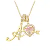 Conjunto de Tres Piezas con Colgante de Corazón y Letra de Venta Caliente Transfronteriza, Cadena Sencilla de Aleación para Clavícula, Éxito en Amazon Tk